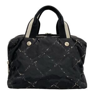 Chanel Old Travel Line Handbag Black White